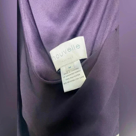 Nouvelle Amsale Bea One Shoulder Chiffon Blouson Gown in Plum - Picture 6 of 9